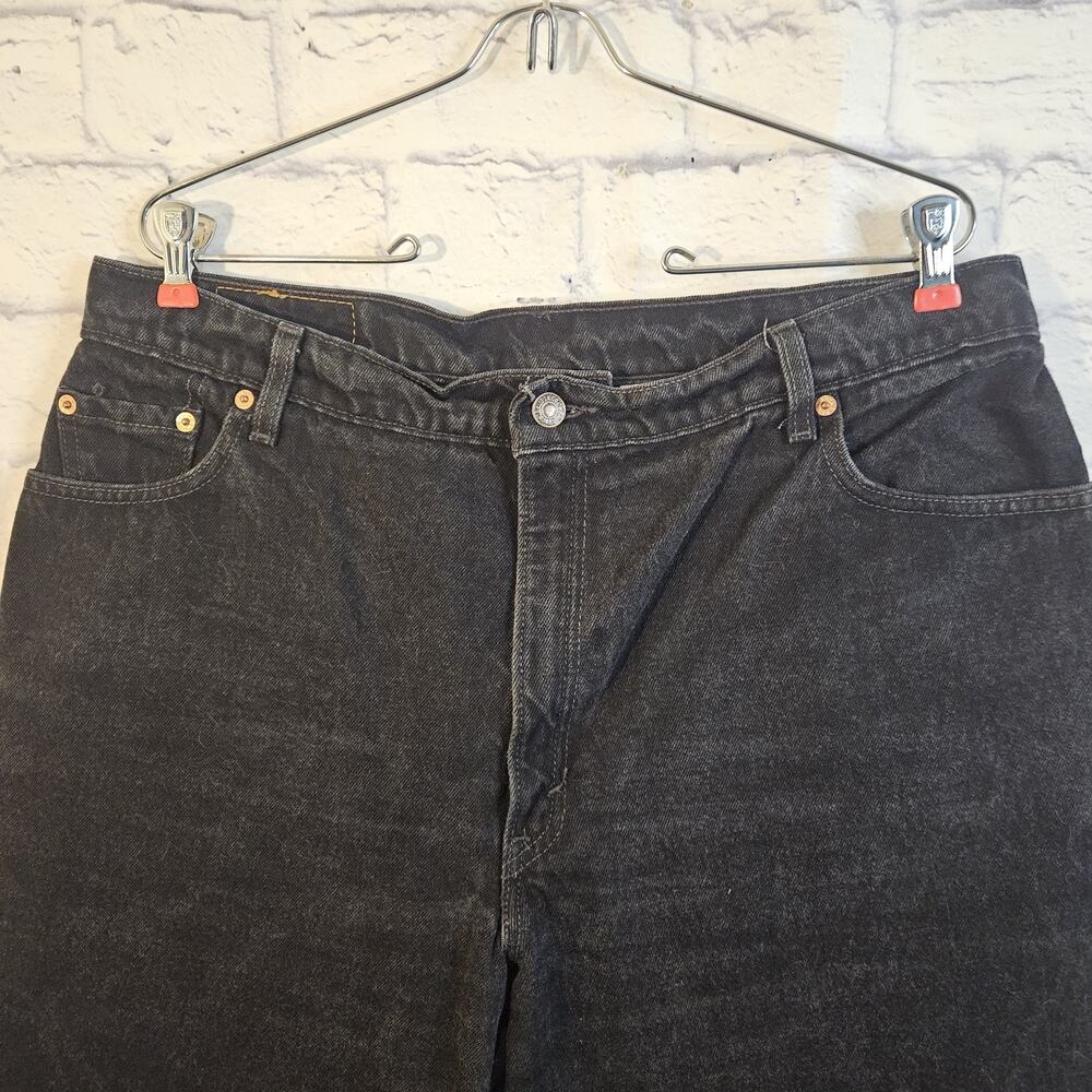 VTG Levis 550 Jeans Womens 18 Black Relaxed Fit Tapered Leg High Rise Y2K 36x30 - Picture 2 of 8